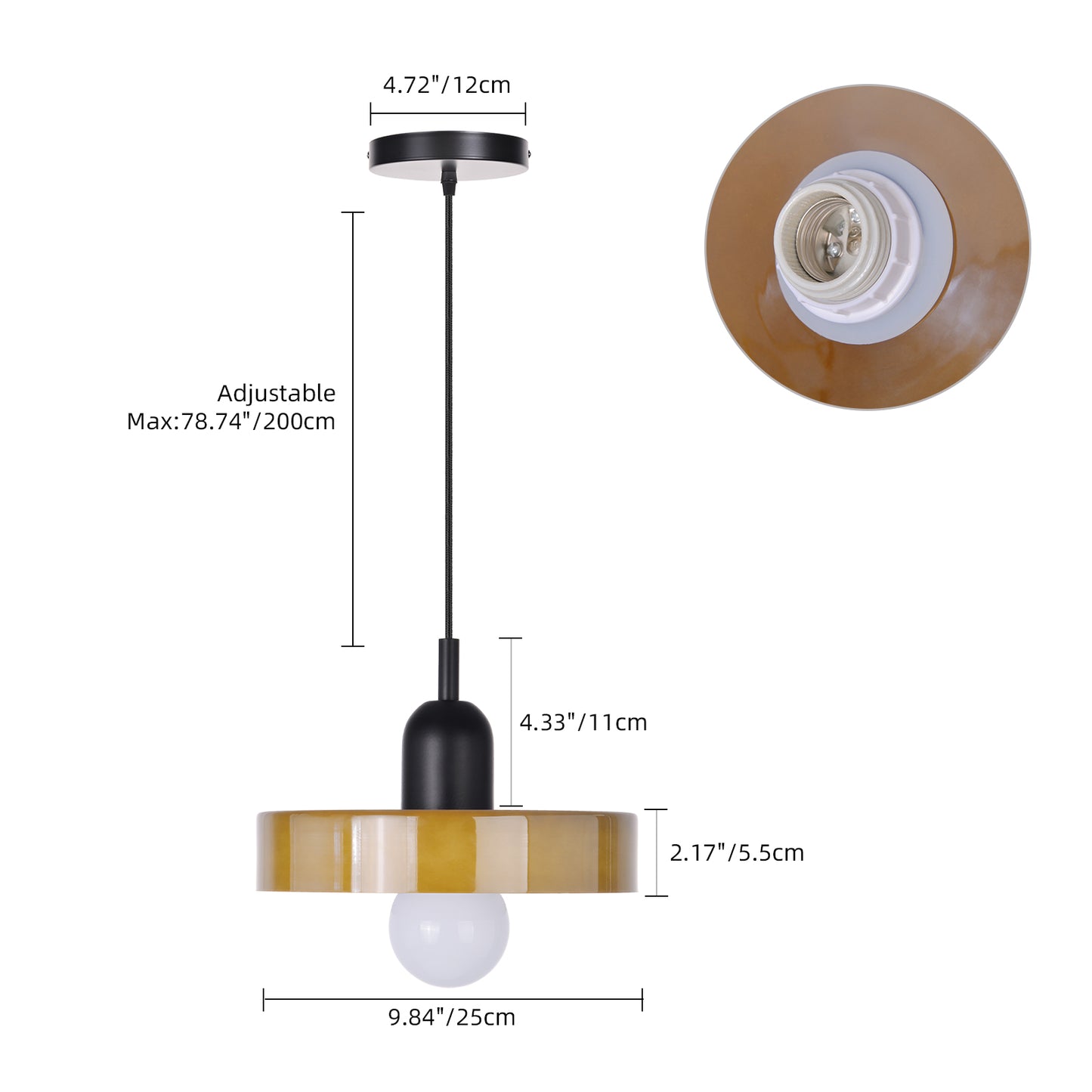 (M)1-Light Glass Pendant Light Fixture Modern Black/Dark Green Small Lamps for Living Room/Kitchen
