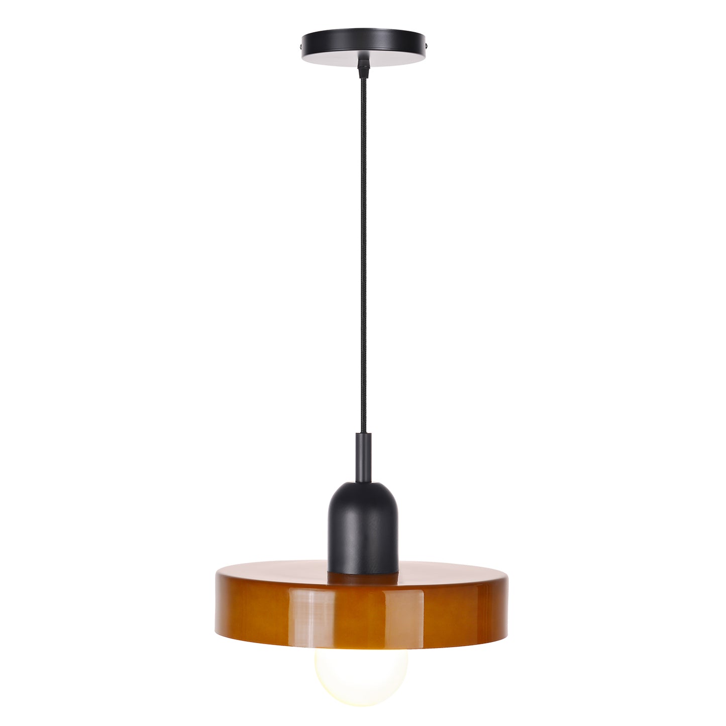 (M)1-Light Glass Pendant Light Fixture Modern Black/Dark Green Small Lamps for Living Room/Kitchen