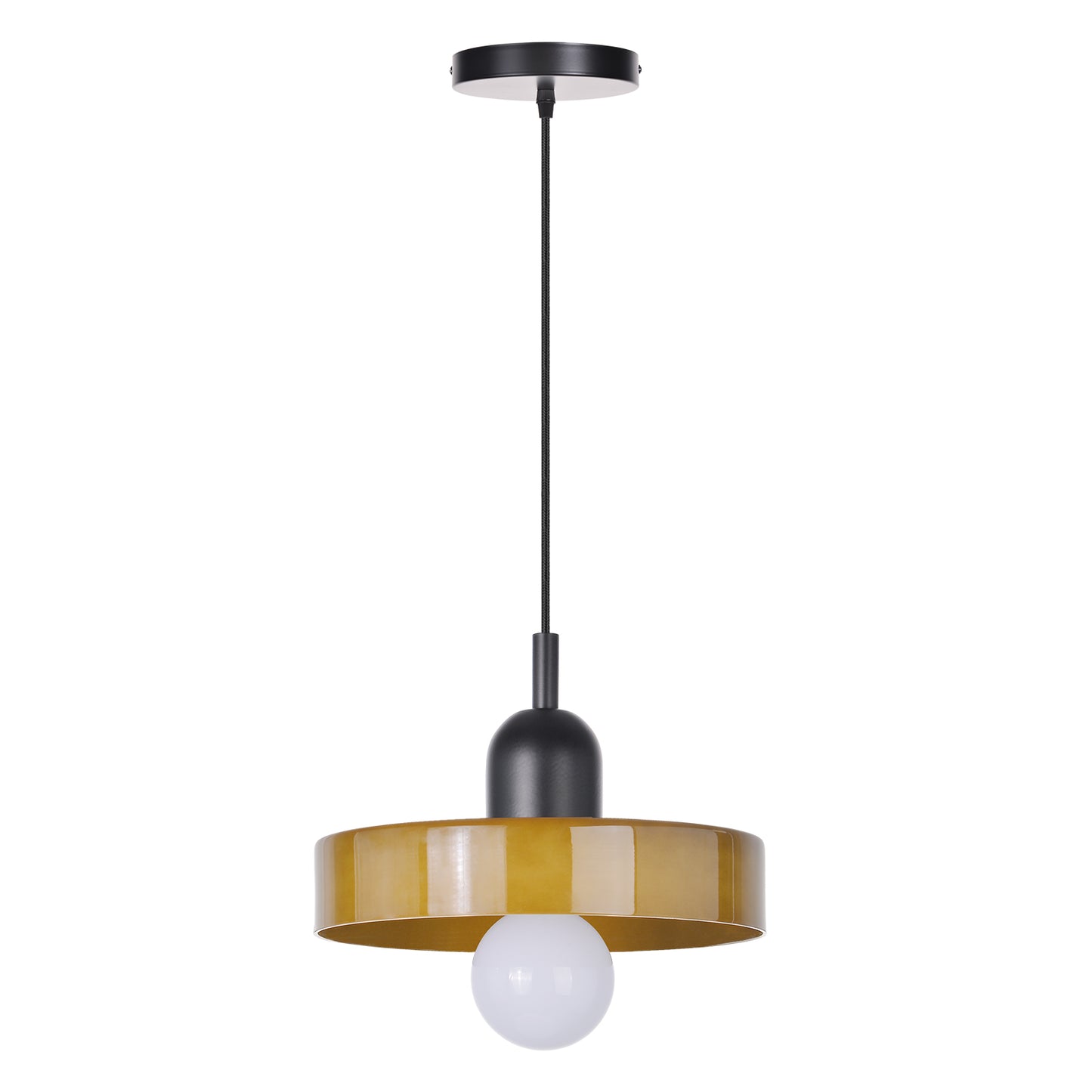 (M)1-Light Glass Pendant Light Fixture Modern Black/Dark Green Small Lamps for Living Room/Kitchen