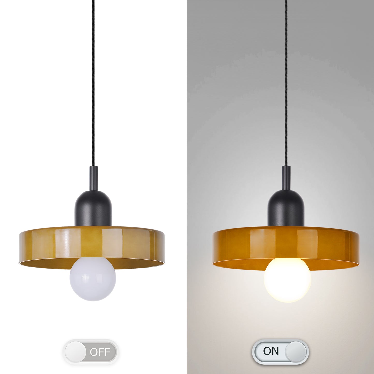 (M)1-Light Glass Pendant Light Fixture Modern Black/Dark Green Small Lamps for Living Room/Kitchen