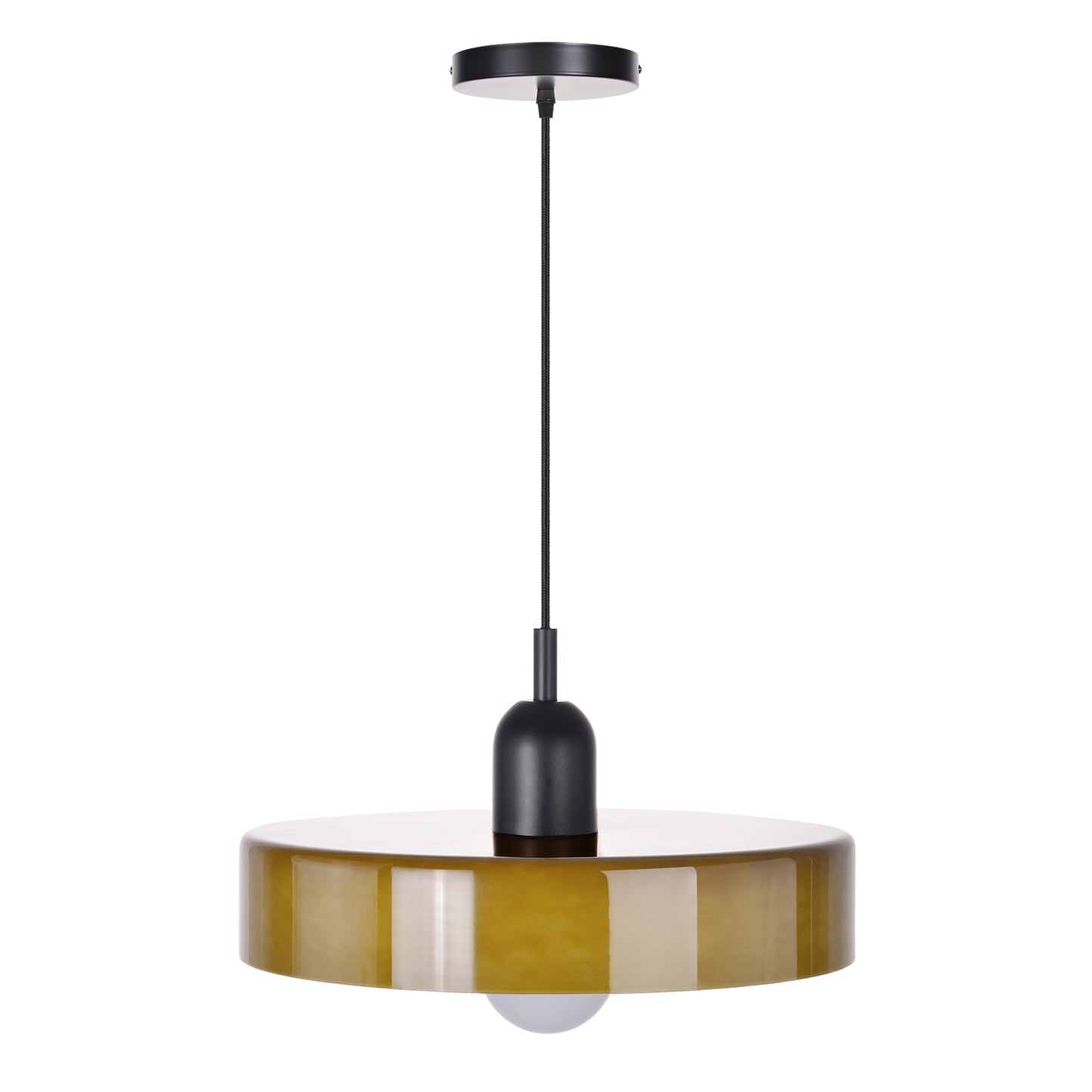 (M)1-Light Glass Pendant Light Fixture Modern Black/Dark Green Small Lamps for Living Room/Kitchen