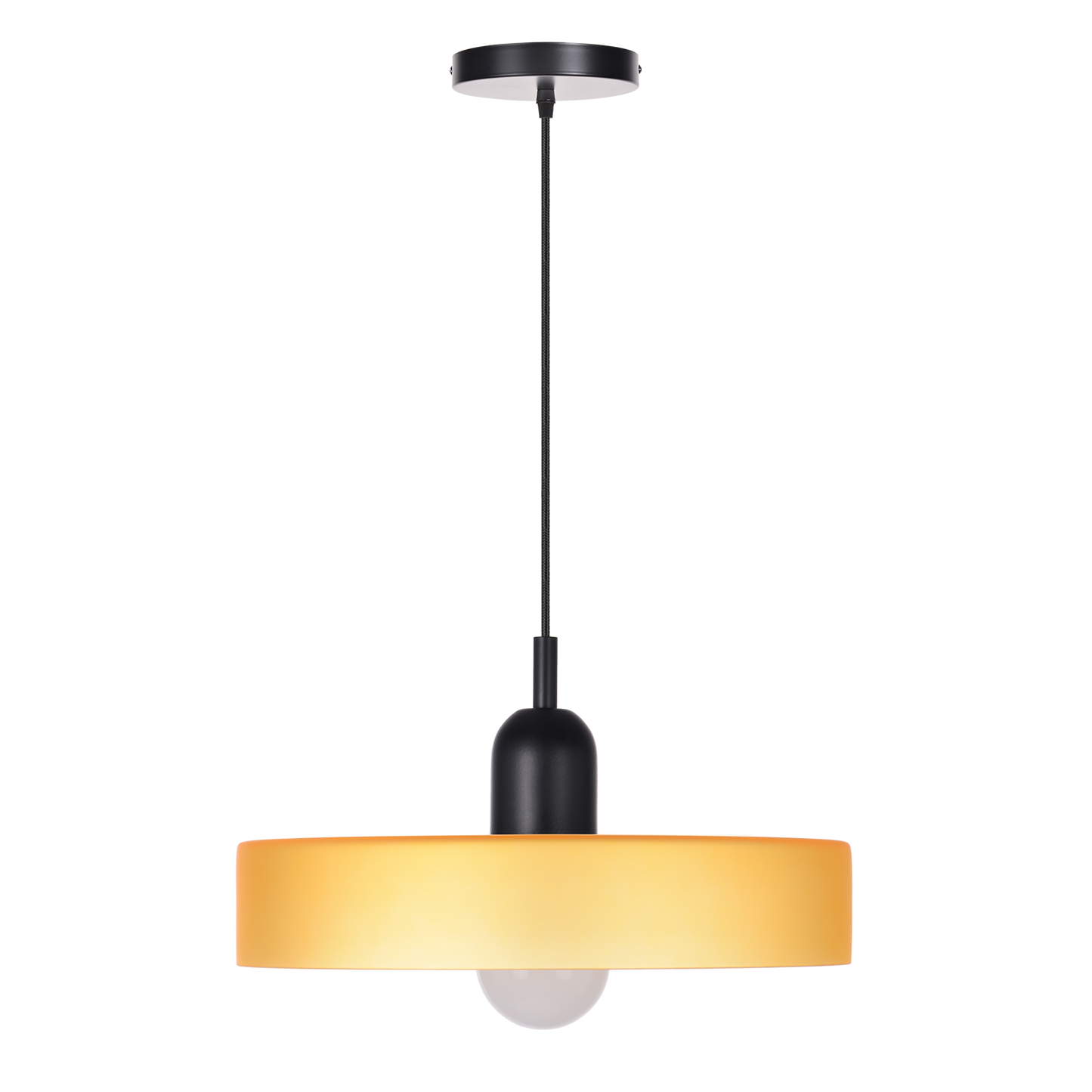(M)1-Light Glass Pendant Light Fixture Modern Black/Orange Small Lamps for Living Room/Kitchen