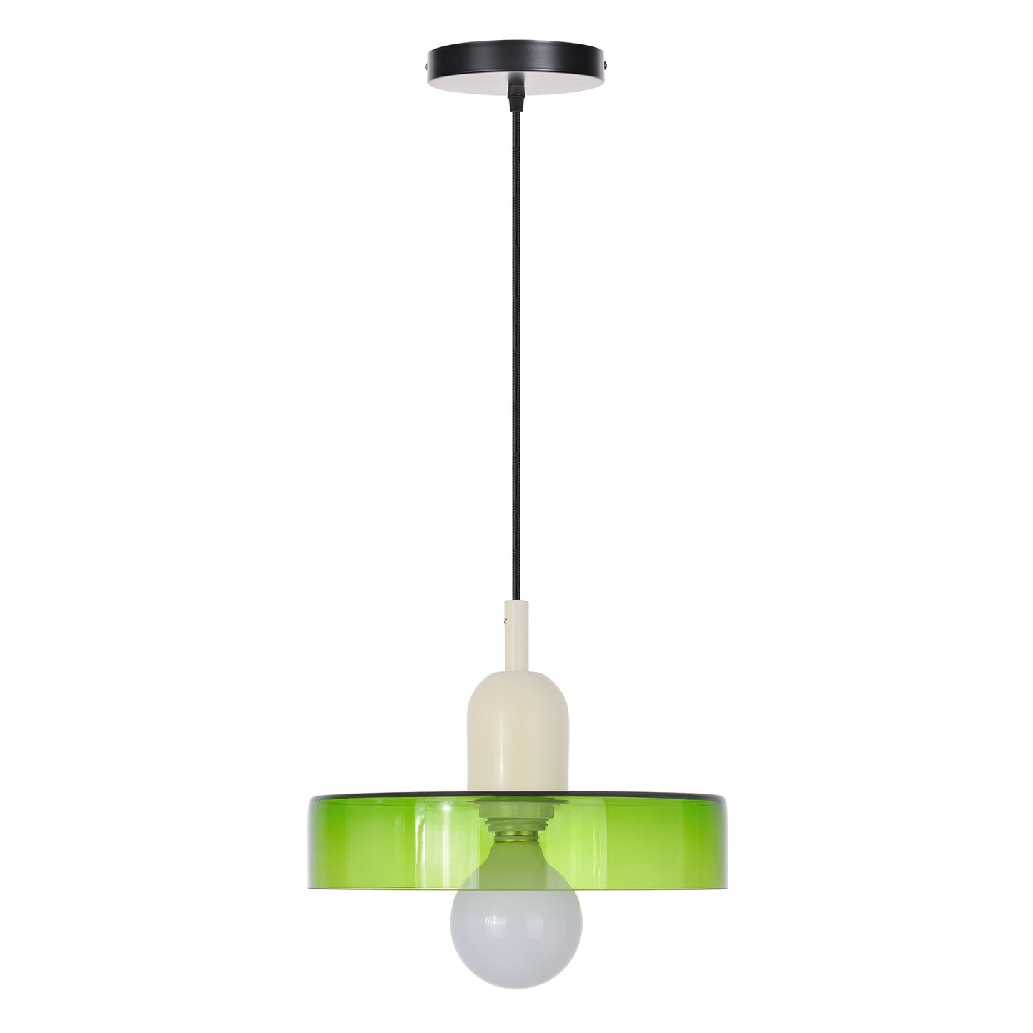 (M)1-Light Glass Pendant Light Fixture Modern White Green Small Lamps for Living Room/Kitchen