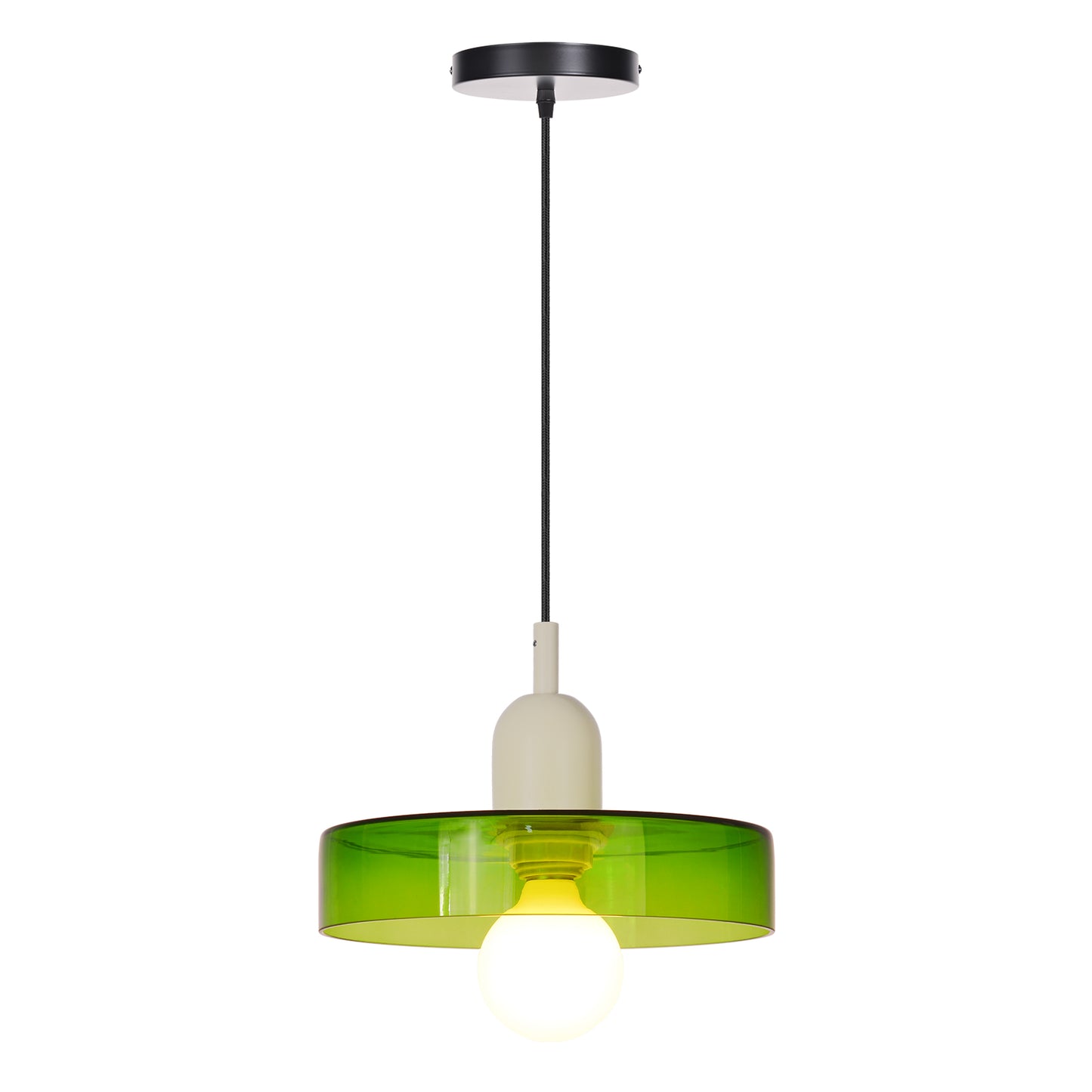 (M)1-Light Glass Pendant Light Fixture Modern White Green Small Lamps for Living Room/Kitchen