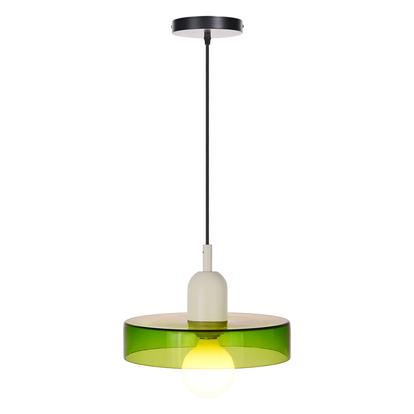 (M)1-Light Glass Pendant Light Fixture Modern White Green Small Lamps for Living Room/Kitchen