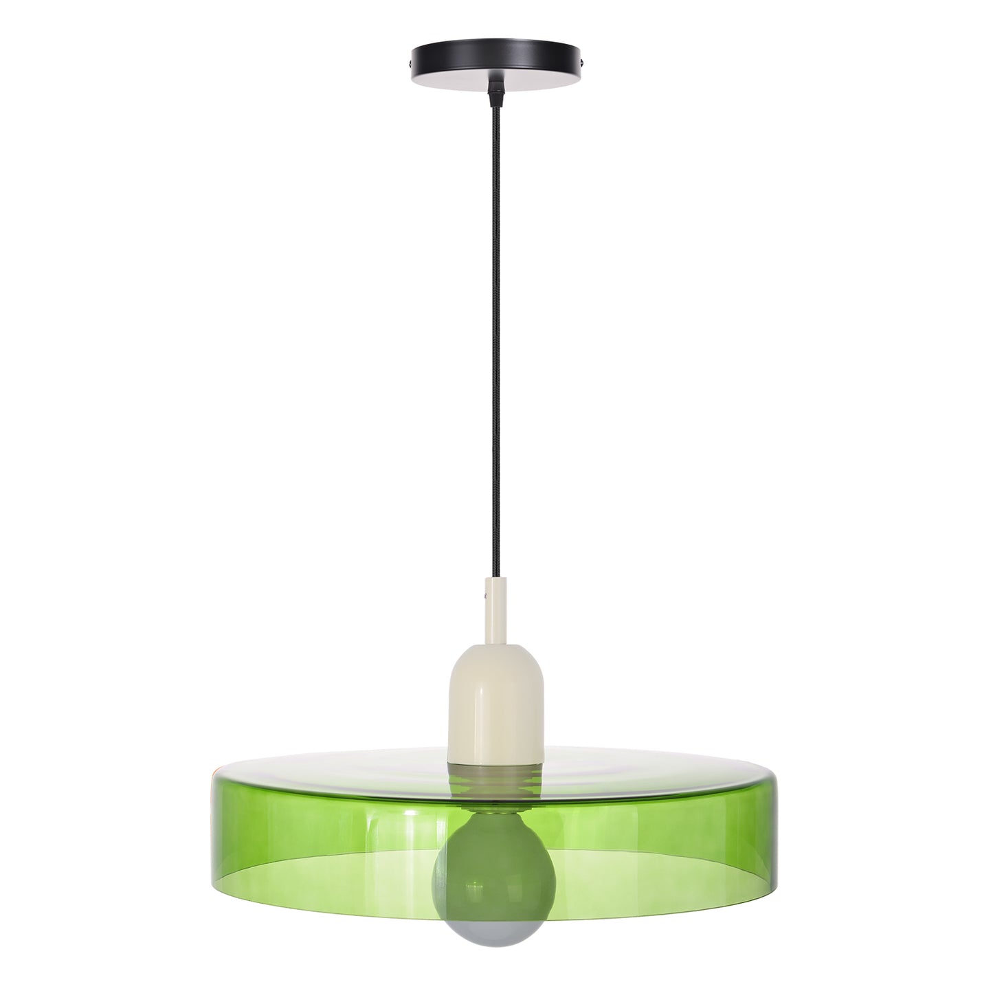 (M)1-Light Glass Pendant Light Fixture Modern White Green Small Lamps for Living Room/Kitchen