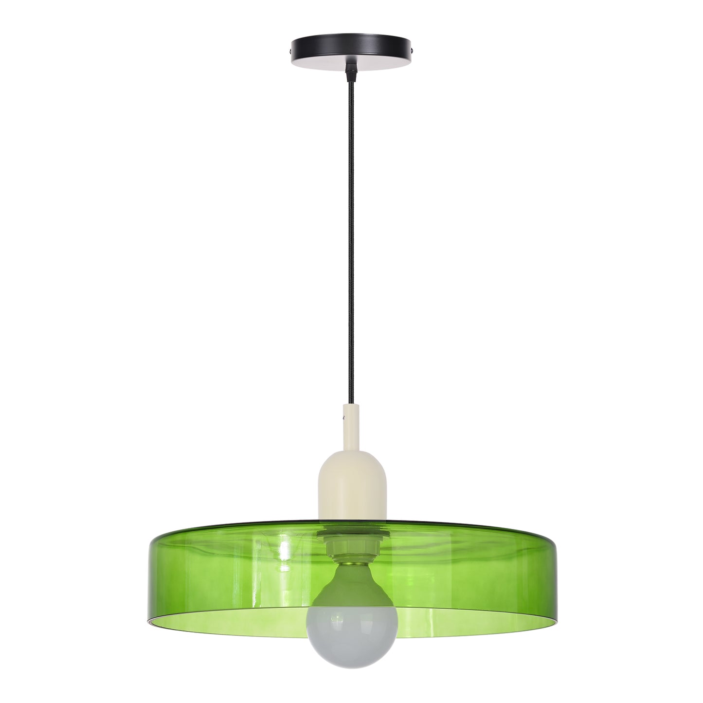 (M)1-Light Glass Pendant Light Fixture Modern White Green Small Lamps for Living Room/Kitchen