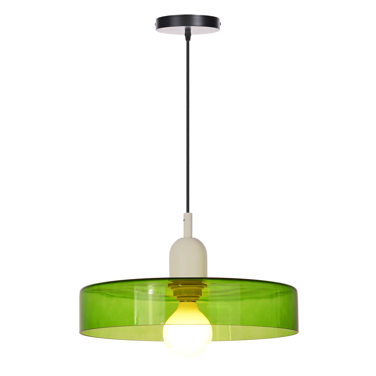 (M)1-Light Glass Pendant Light Fixture Modern White Green Small Lamps for Living Room/Kitchen