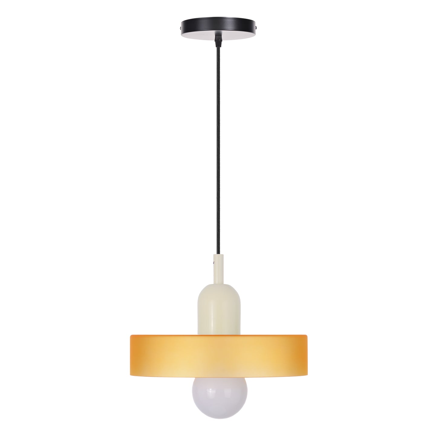 (M)1-Light Glass Pendant Light Fixture Modern White/Orange Small Lamps for Living Room/Kitchen