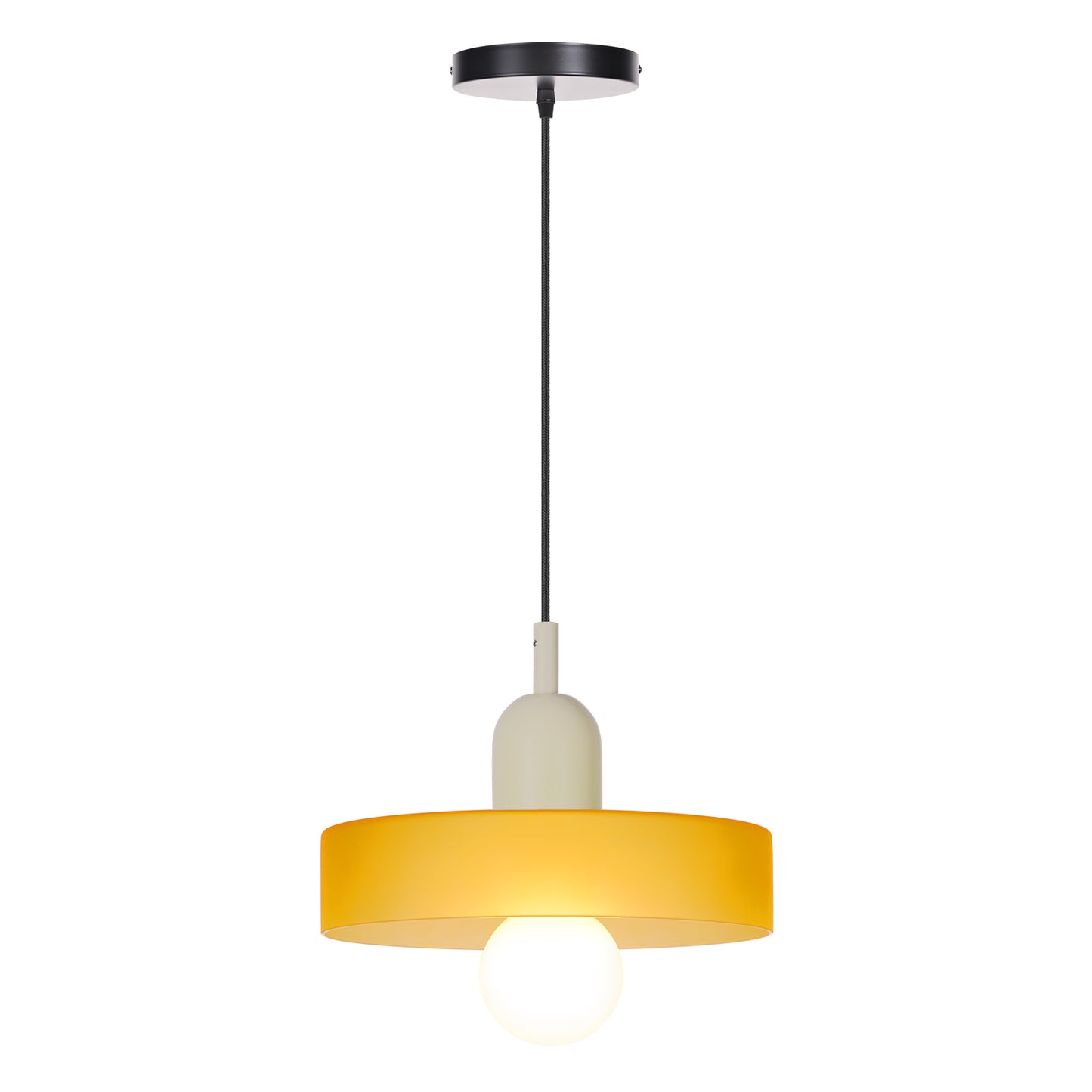 (M)1-Light Glass Pendant Light Fixture Modern White/Orange Small Lamps for Living Room/Kitchen