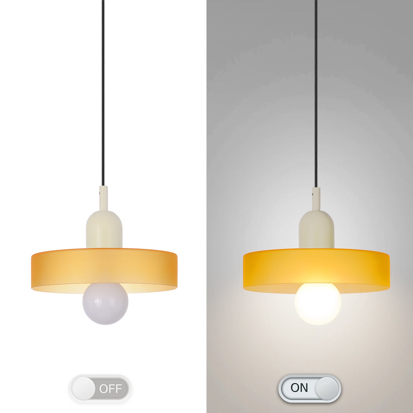 (M)1-Light Glass Pendant Light Fixture Modern White/Orange Small Lamps for Living Room/Kitchen