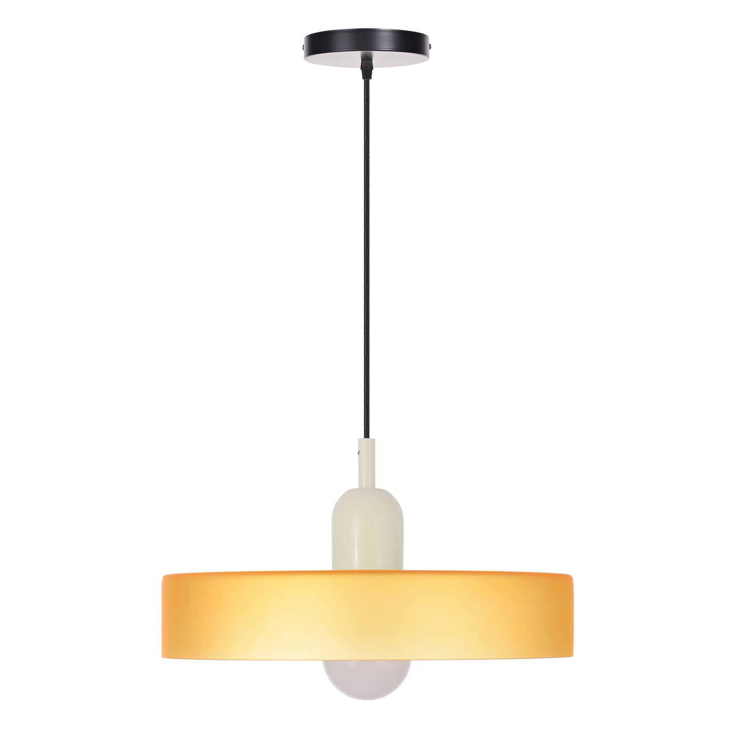 (M)1-Light Glass Pendant Light Fixture Modern White/Orange Small Lamps for Living Room/Kitchen
