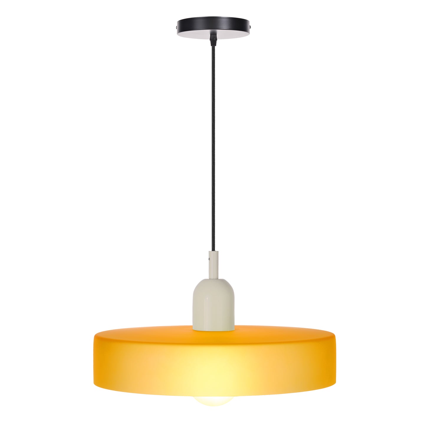 (M)1-Light Glass Pendant Light Fixture Modern White/Orange Small Lamps for Living Room/Kitchen