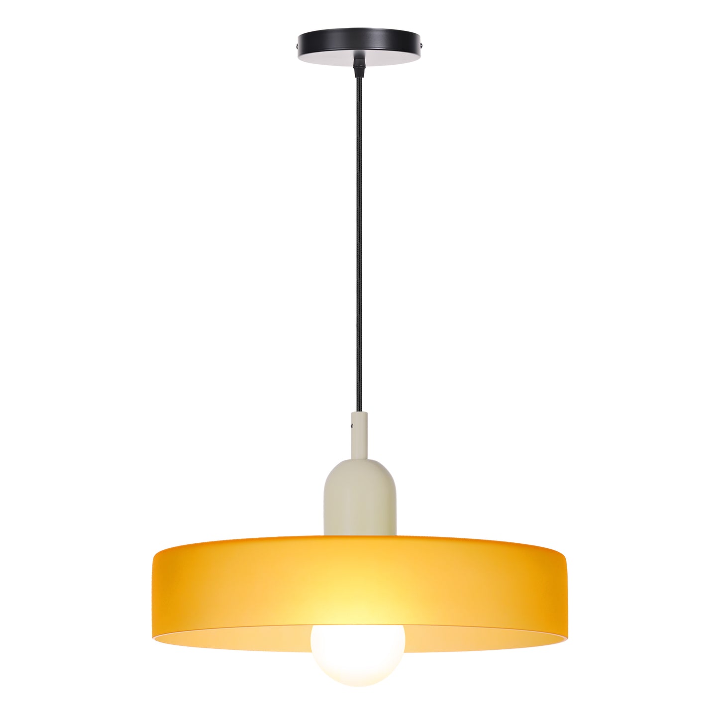 (M)1-Light Glass Pendant Light Fixture Modern White/Orange Small Lamps for Living Room/Kitchen