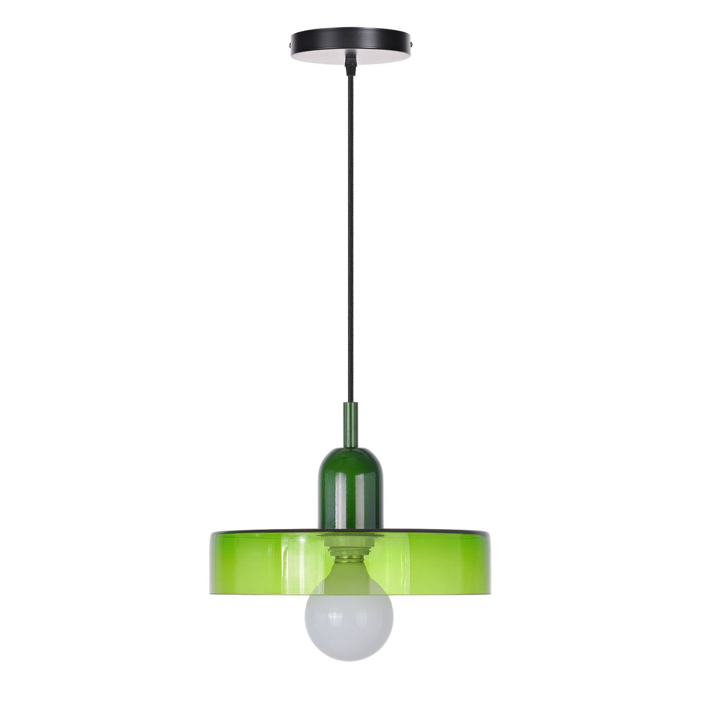 (M)1-Light Glass Pendant Light Fixture Modern Green/Light Green Small Lamps for Living Room/Kitchen