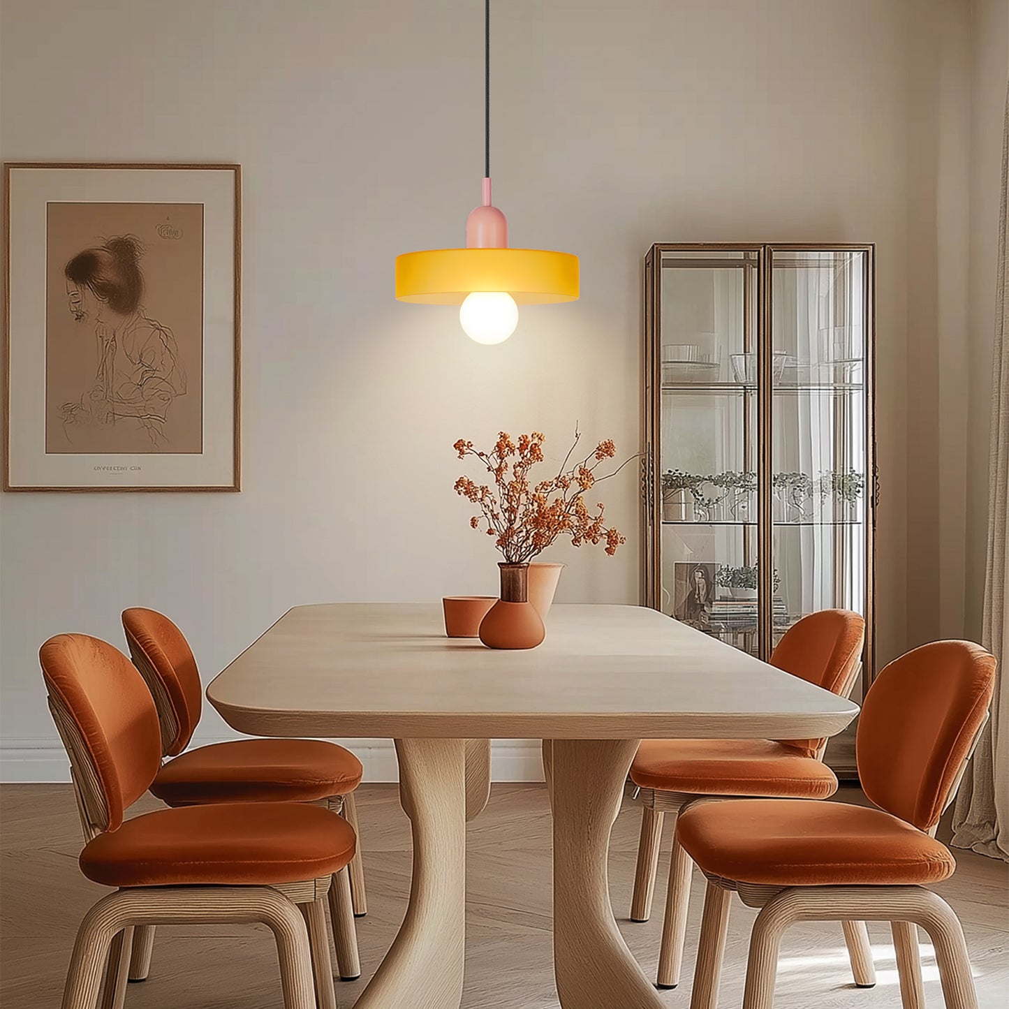 (M)1-Light Glass Pendant Light Fixture Modern Green/White Small Lamps for Living Room/Kitchen