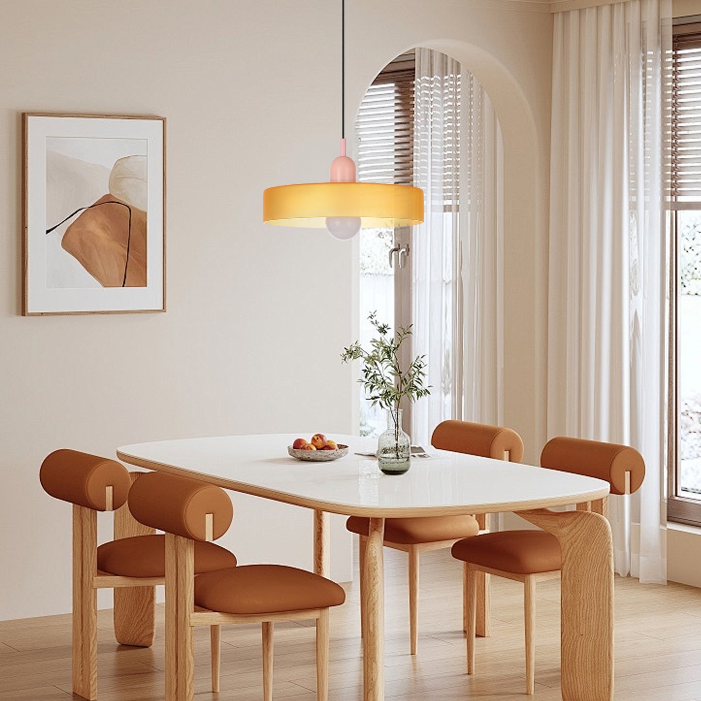 (M)1-Light Glass Pendant Light Fixture Modern Green/White Small Lamps for Living Room/Kitchen