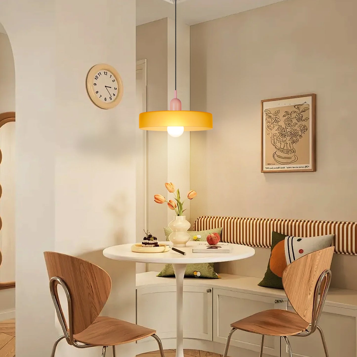(M)1-Light Glass Pendant Light Fixture Modern Green/White Small Lamps for Living Room/Kitchen