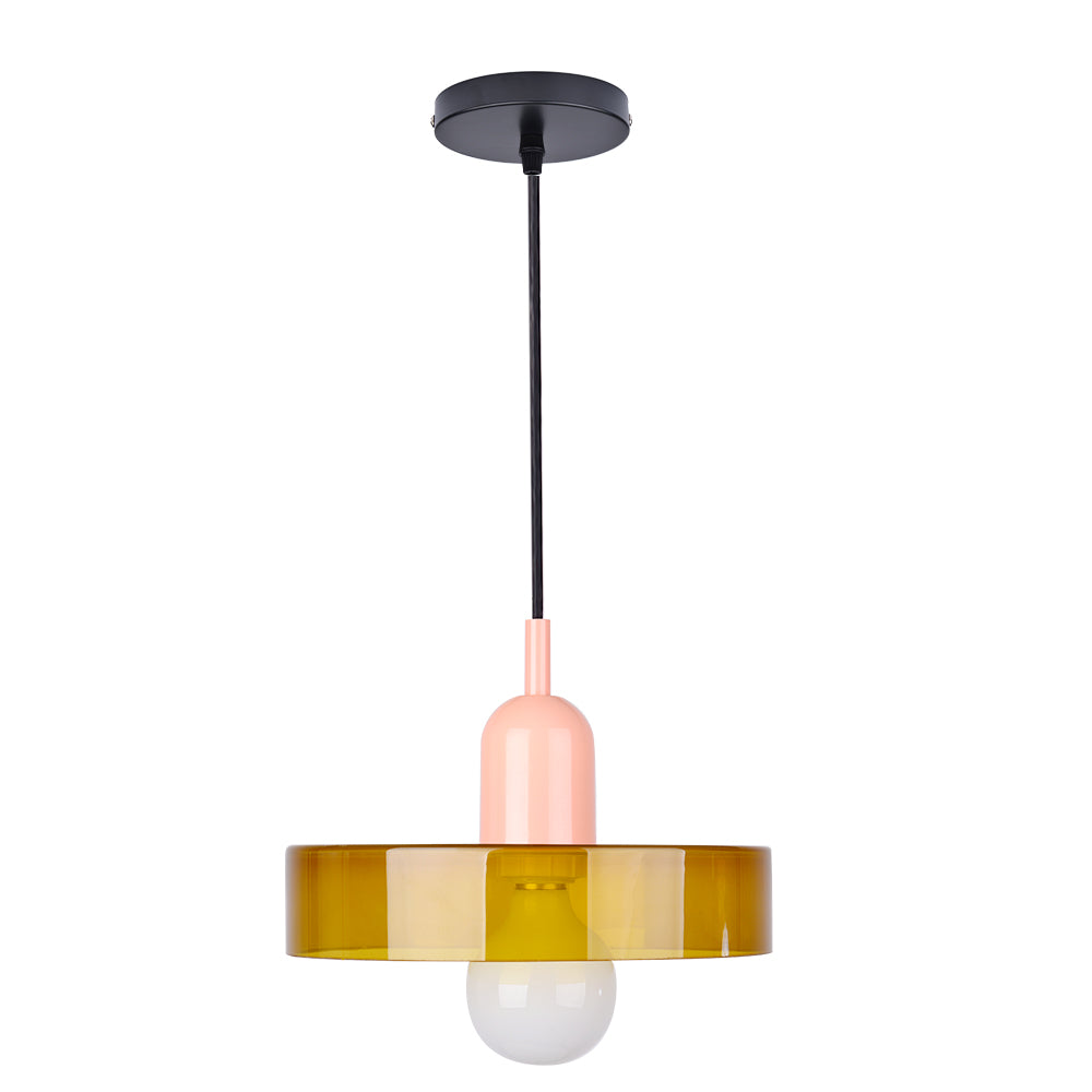 (M)1-Light Glass Pendant Light Fixture Modern Green Small Lamps for Living Room/Kitchen