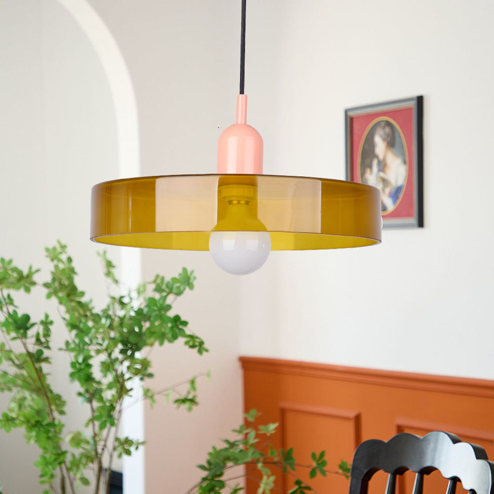 (M)1-Light Glass Pendant Light Fixture Modern Green Small Lamps for Living Room/Kitchen