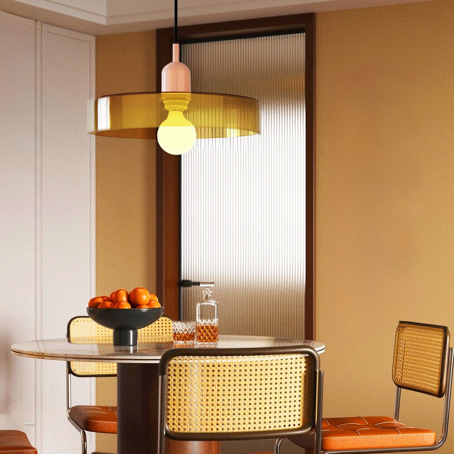 (M)1-Light Glass Pendant Light Fixture Modern Green Small Lamps for Living Room/Kitchen