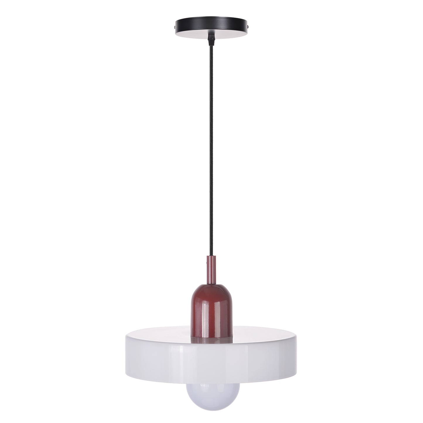 (M)1-Light Glass Pendant Light Fixture Modern Red White Small Lamps for Living Room/Kitchen