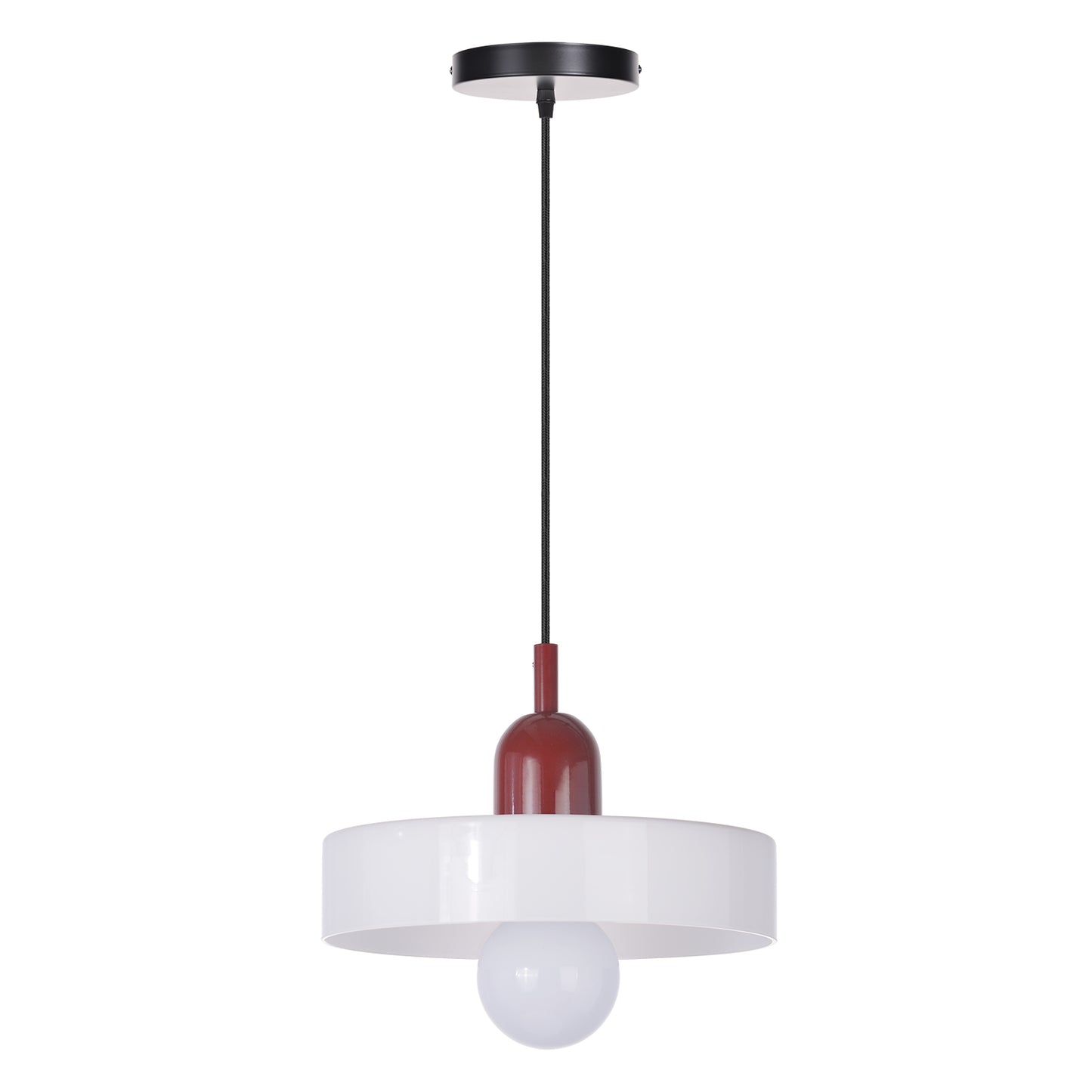 (M)1-Light Glass Pendant Light Fixture Modern Red White Small Lamps for Living Room/Kitchen