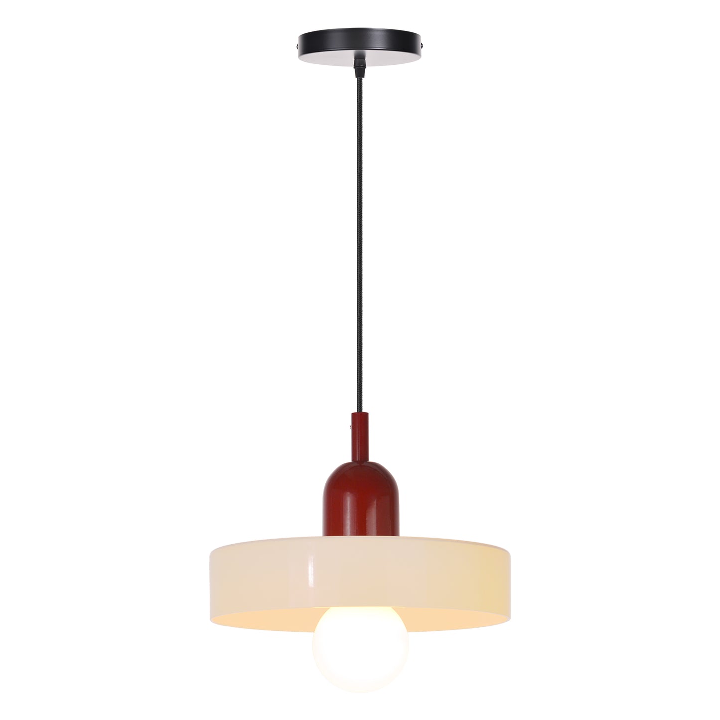 (M)1-Light Glass Pendant Light Fixture Modern Red White Small Lamps for Living Room/Kitchen