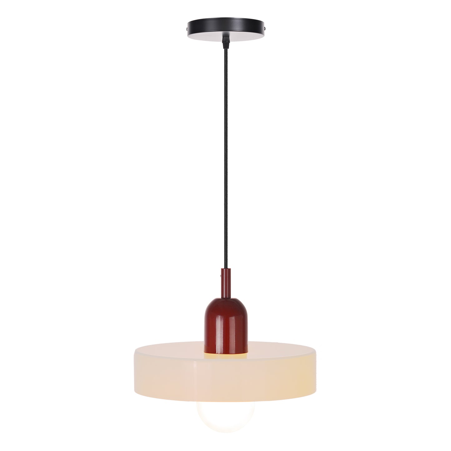 (M)1-Light Glass Pendant Light Fixture Modern Red White Small Lamps for Living Room/Kitchen