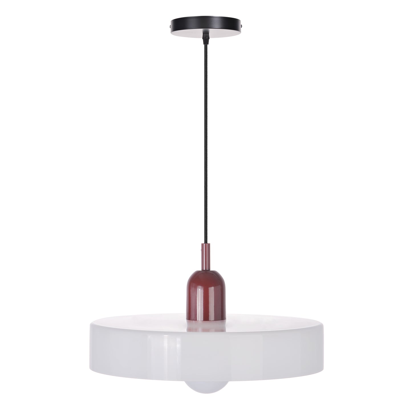 (M)1-Light Glass Pendant Light Fixture Modern Red White Small Lamps for Living Room/Kitchen