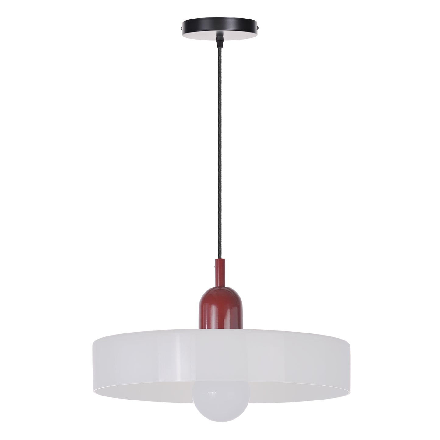 (M)1-Light Glass Pendant Light Fixture Modern Red White Small Lamps for Living Room/Kitchen