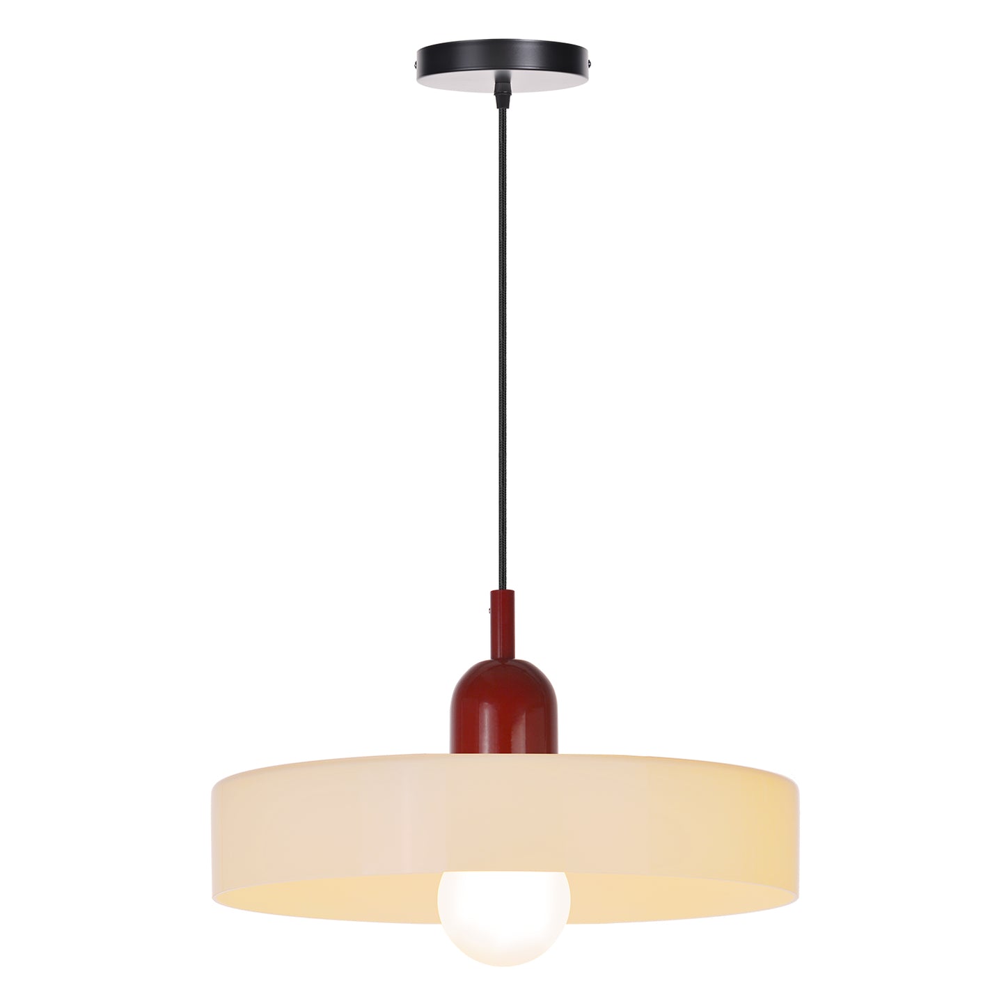 (M)1-Light Glass Pendant Light Fixture Modern Red White Small Lamps for Living Room/Kitchen