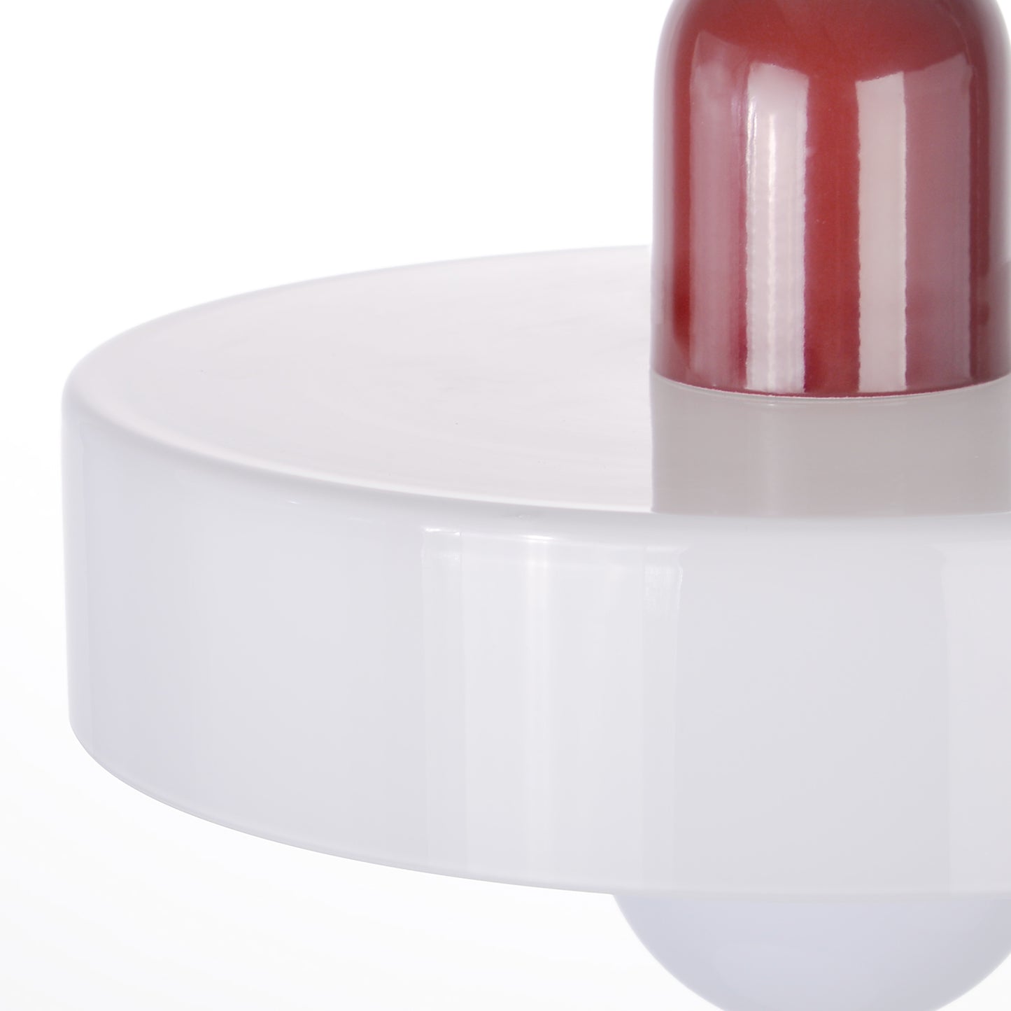 (M)1-Light Glass Pendant Light Fixture Modern Red White Small Lamps for Living Room/Kitchen