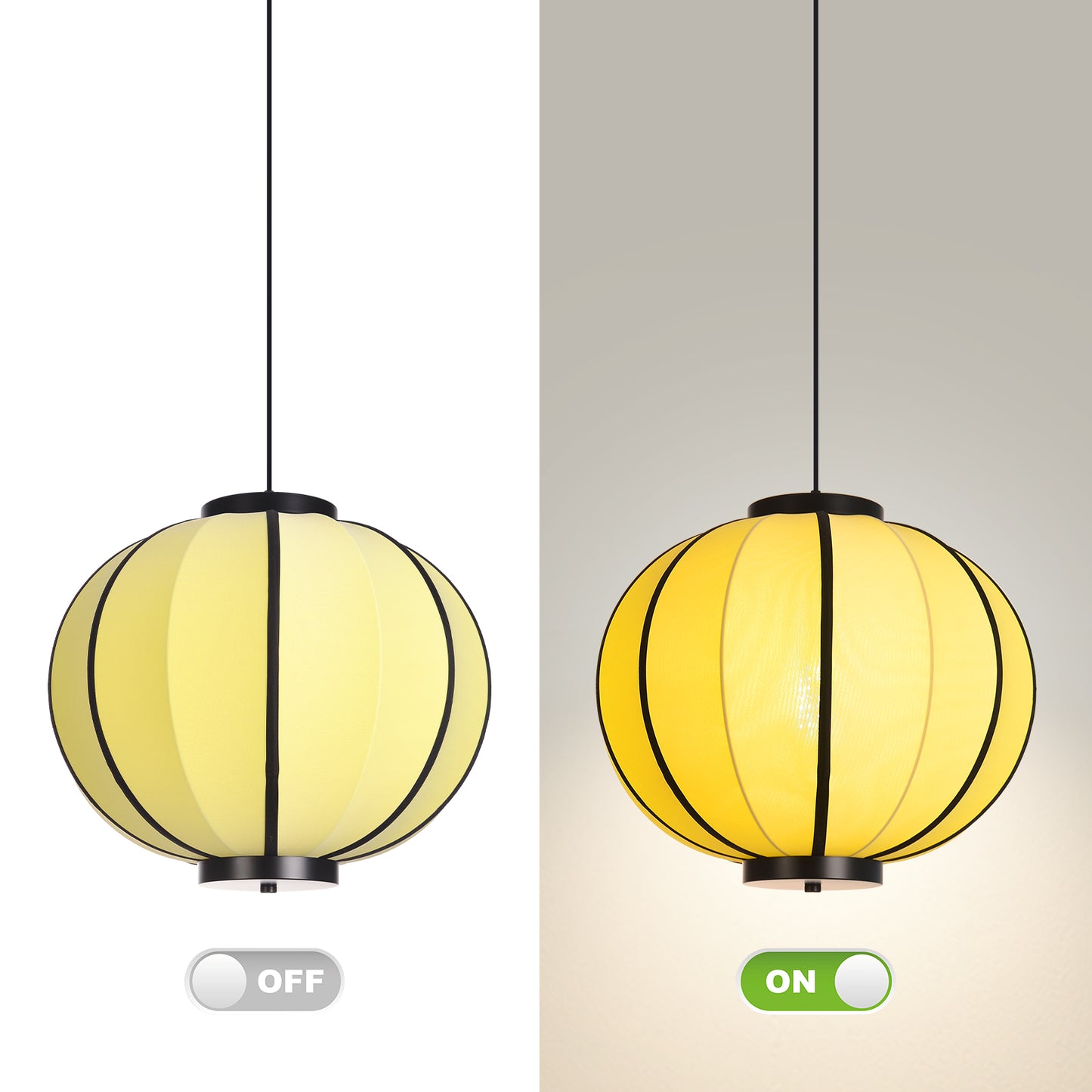(X)Handmade Fabric Pendant Light, Modern Beige Cylinder Shade for Bedrooms and Living Rooms