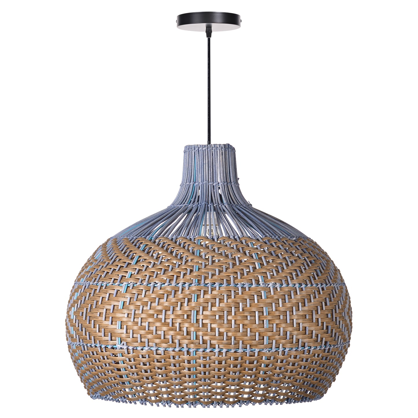 (X)Handcrafted Rattan Cylinder Pendant Light - Decorative Lighting for Living Room and Study
