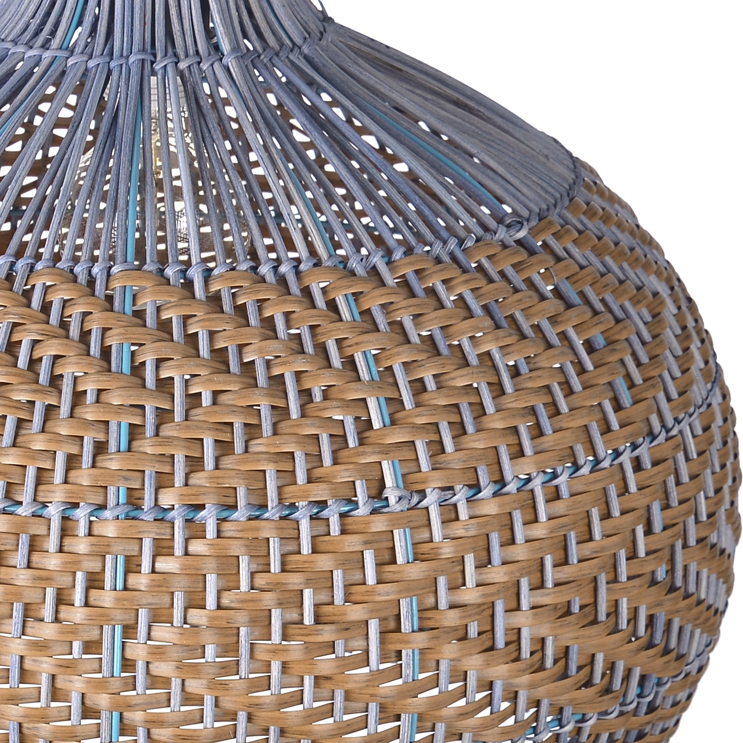 (X)Handcrafted Rattan Cylinder Pendant Light - Decorative Lighting for Living Room and Study
