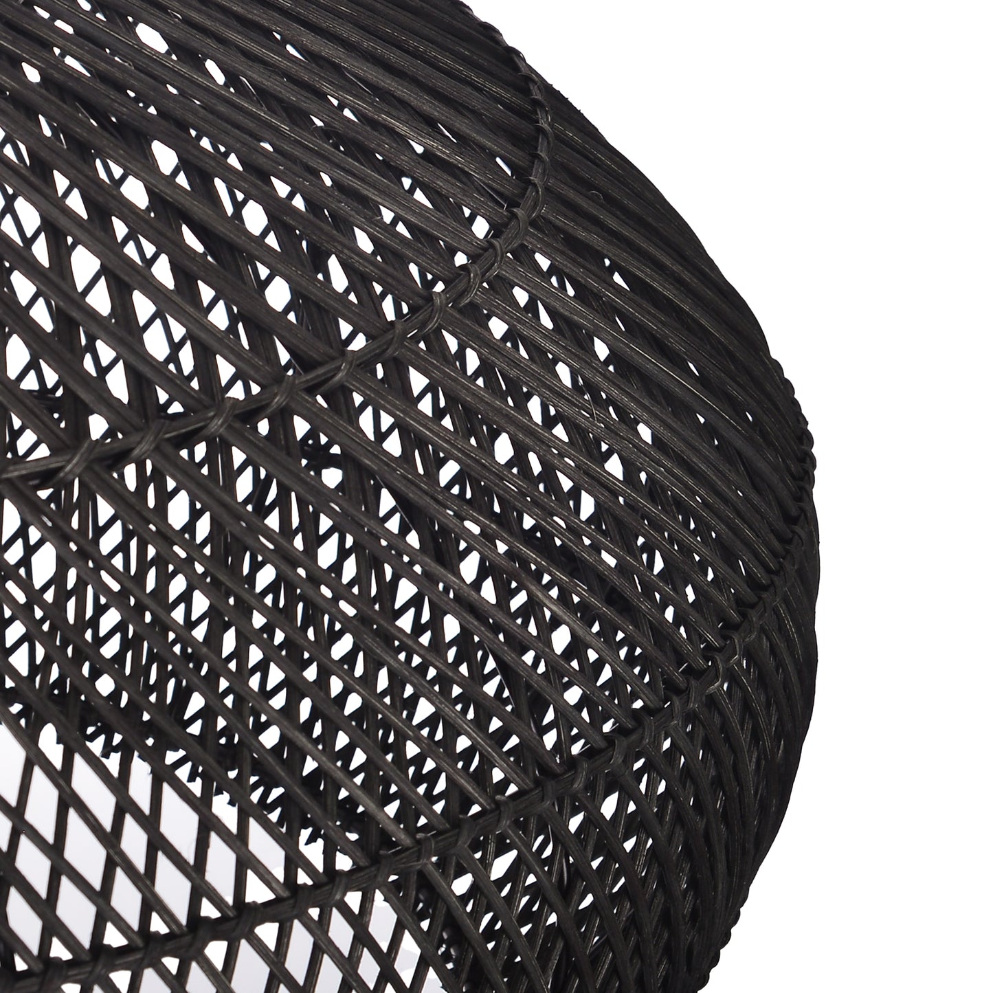 (X) Black Handcrafted Rattan Gourd Shaped Chandelier, Natural Modern Minimalist Lamps for Bedroom and Living Room