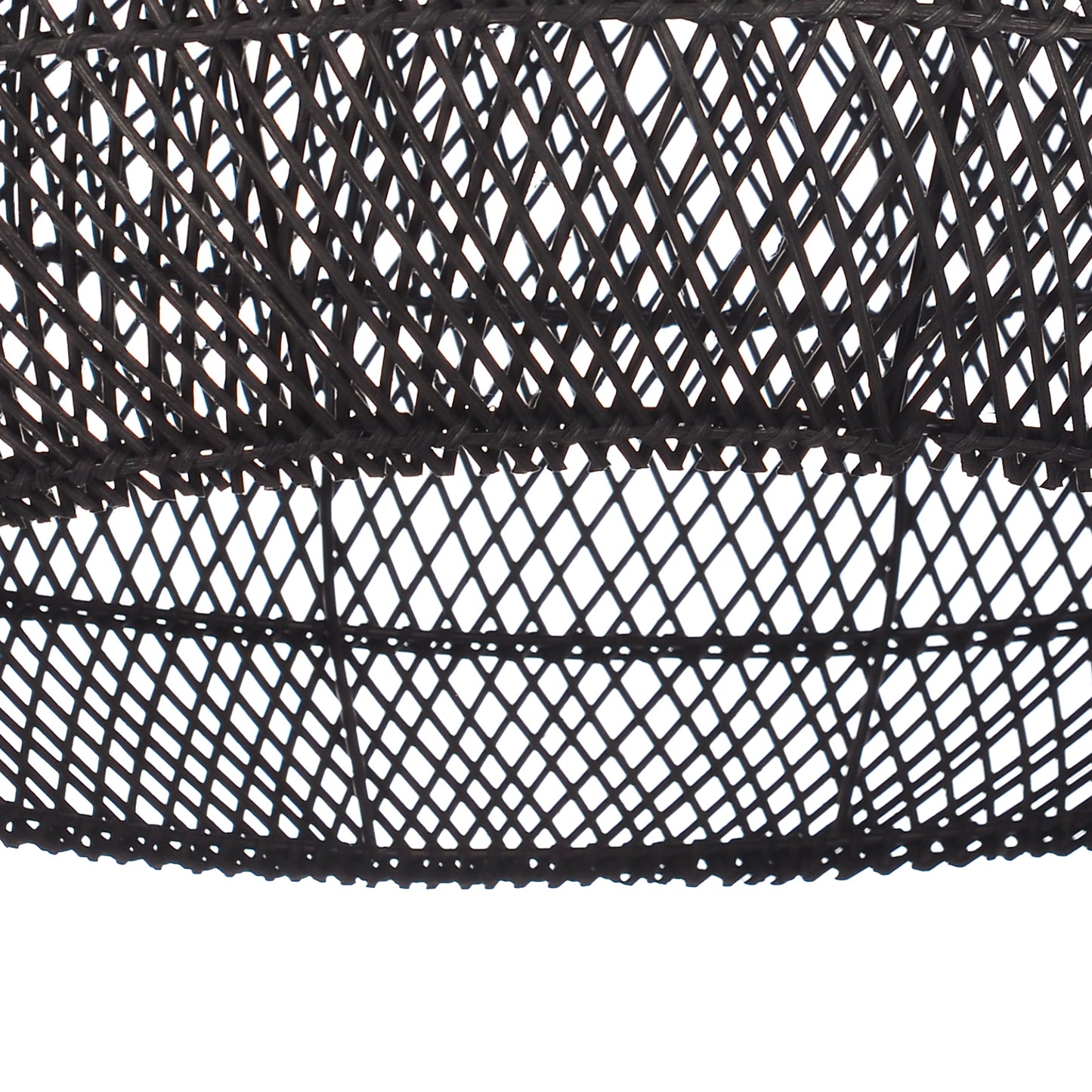 (X) Black Handcrafted Rattan Gourd Shaped Chandelier, Natural Modern Minimalist Lamps for Bedroom and Living Room