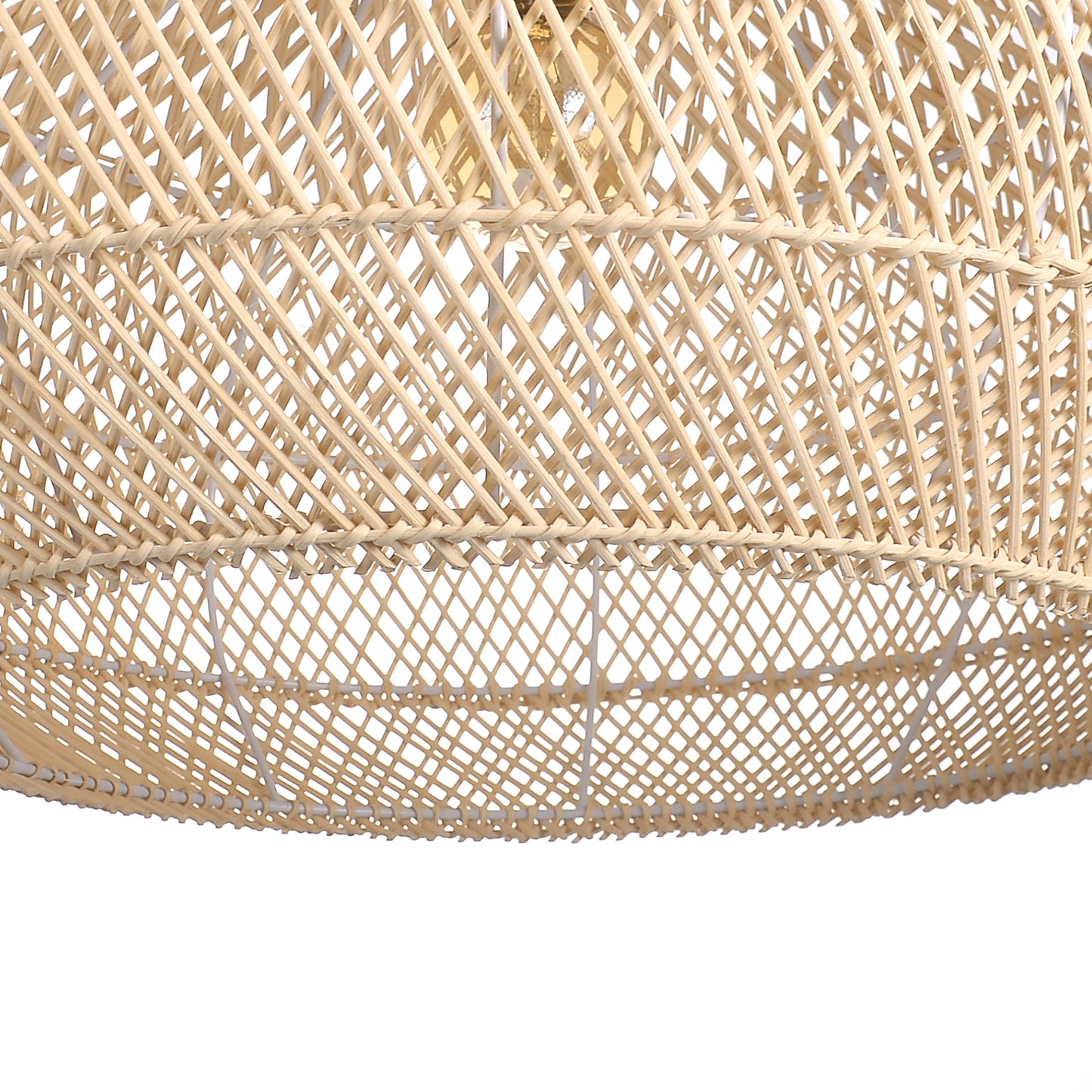 (X) Handcrafted Rattan Gourd Shaped Chandelier, Natural Modern Minimalist Lamps for Bedroom and Living Room