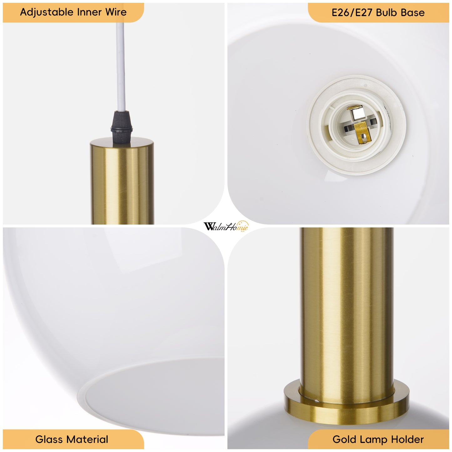 (Q) Milky White Glass Pendant Light, Modern Style Spherical Pendant Light, Suitable For Bedrooms, Living Rooms, Dining Rooms