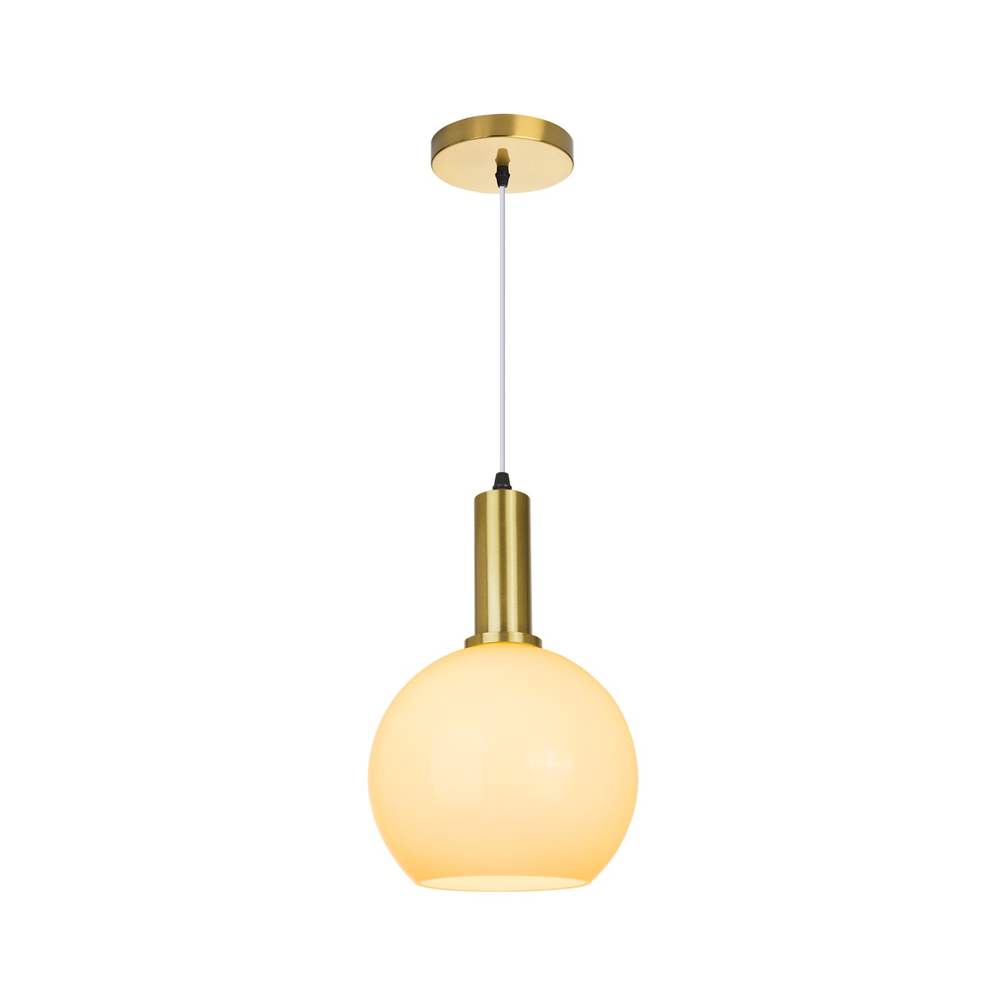 (Q) Milky White Glass Pendant Light, Modern Style Spherical Pendant Light, Suitable For Bedrooms, Living Rooms, Dining Rooms