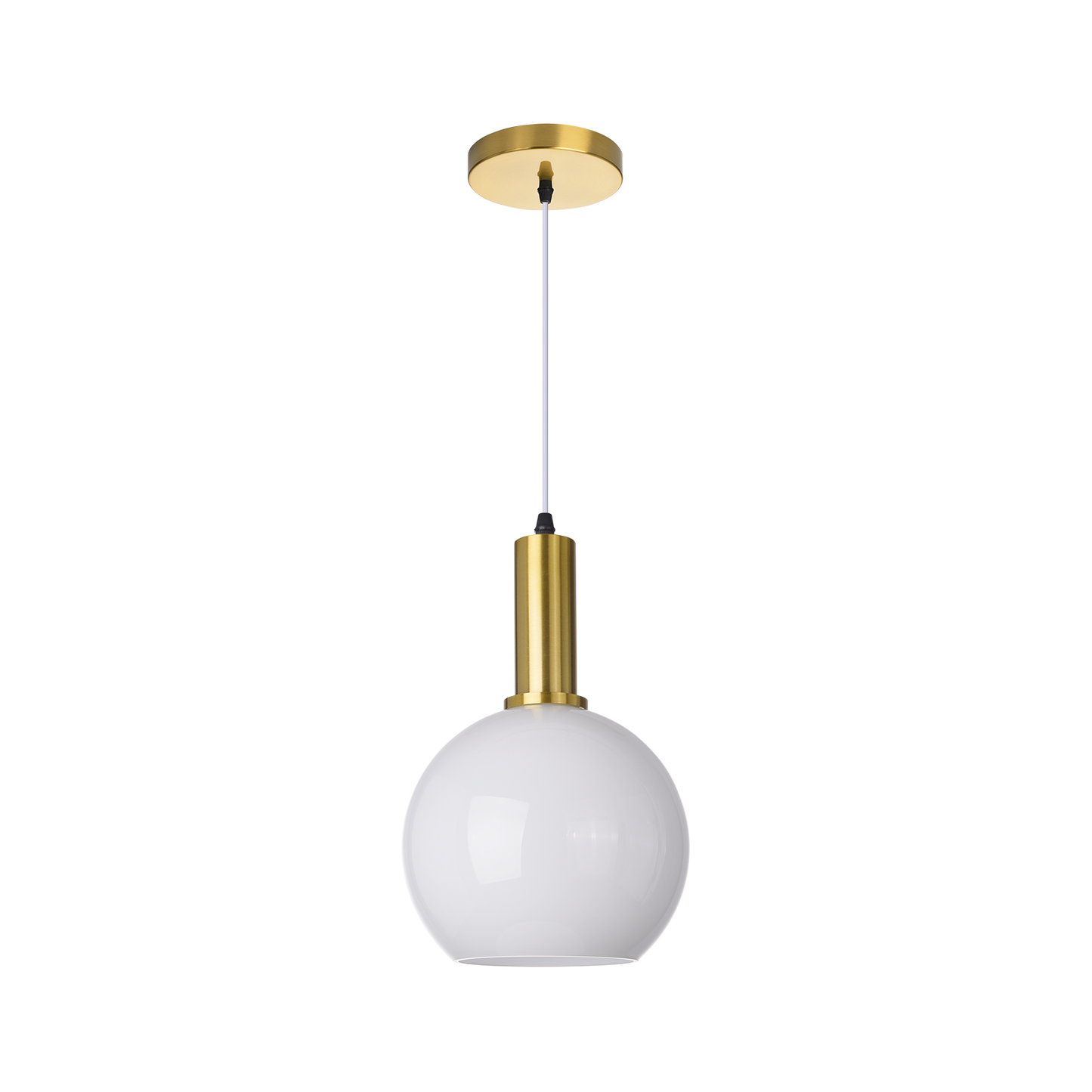 (Q) Milky White Glass Pendant Light, Modern Style Spherical Pendant Light, Suitable For Bedrooms, Living Rooms, Dining Rooms