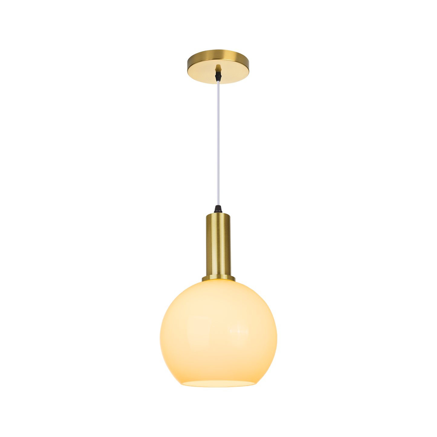 (Q) Milky White Glass Pendant Light, Modern Style Spherical Pendant Light, Suitable For Bedrooms, Living Rooms, Dining Rooms