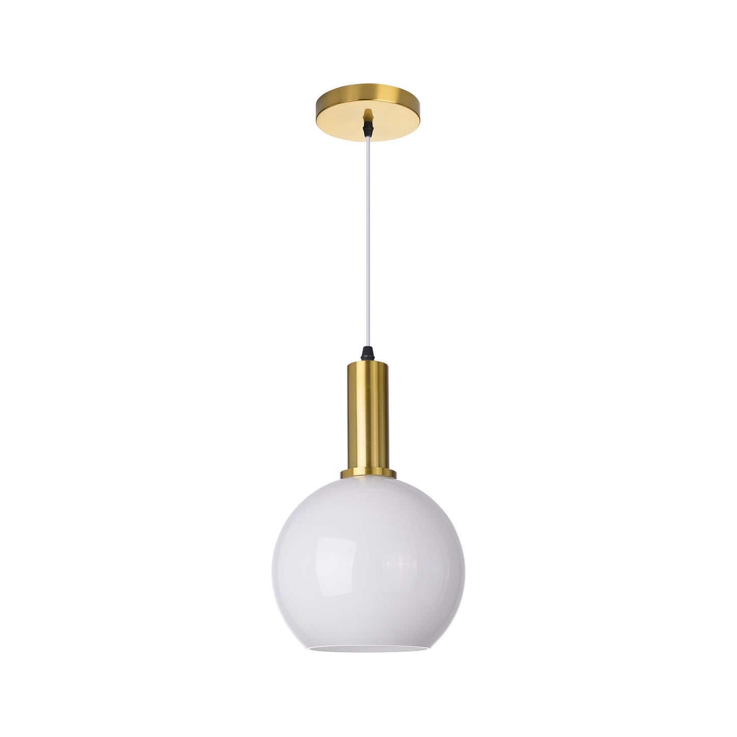 (Q) Milky White Glass Pendant Light, Modern Style Spherical Pendant Light, Suitable For Bedrooms, Living Rooms, Dining Rooms