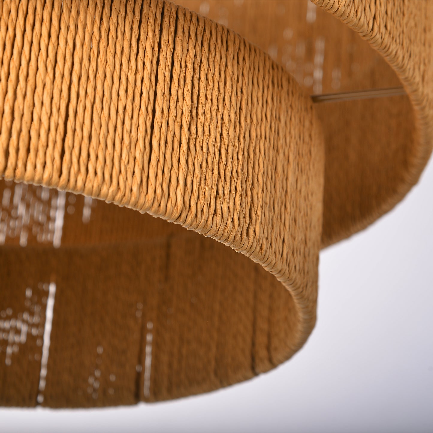 (Q)15.75-Inch Wooden Pendant Light,3-Layer Drum Shaped Lampshade,Modern Nordic Style Pendant Light,Luitable for Kitchen Island Restaurants