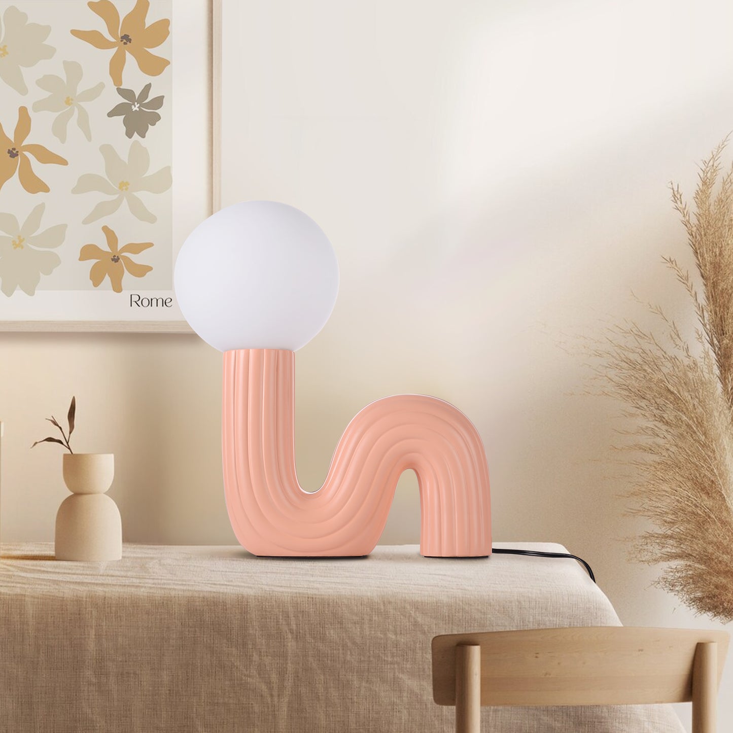 (M) Khaki Table Lamps G9 for Bedroom Bedside Desk Lamp