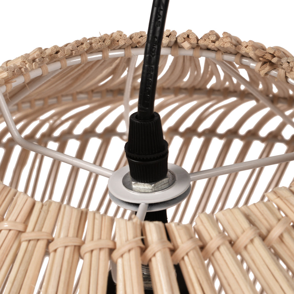 (Q)23 Inch Bohemian Style Pendant Light,Japanese Bamboo and Rattan Hand Woven Pendant Light,Suitable for Kitchen Island,Bedroom,Living Room