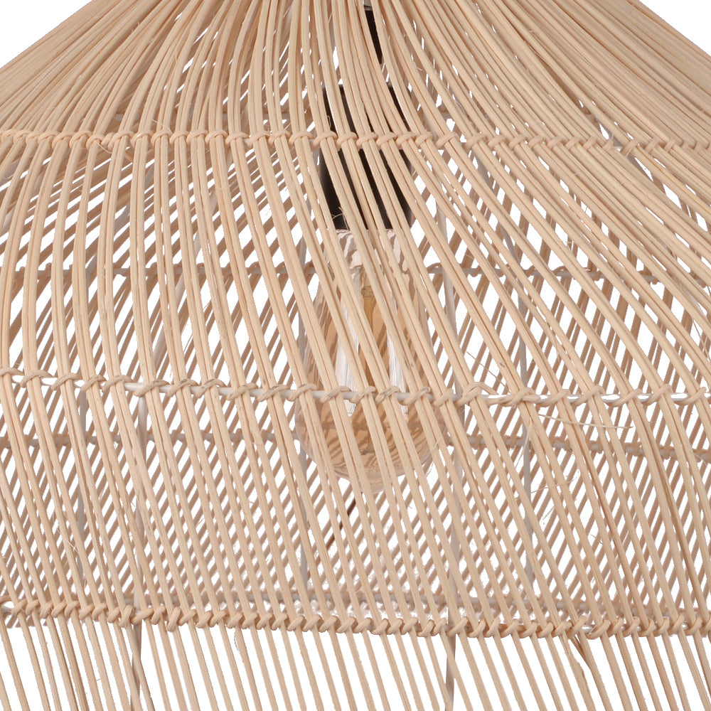 (Q)23 Inch Bohemian Style Pendant Light,Japanese Bamboo and Rattan Hand Woven Pendant Light,Suitable for Kitchen Island,Bedroom,Living Room