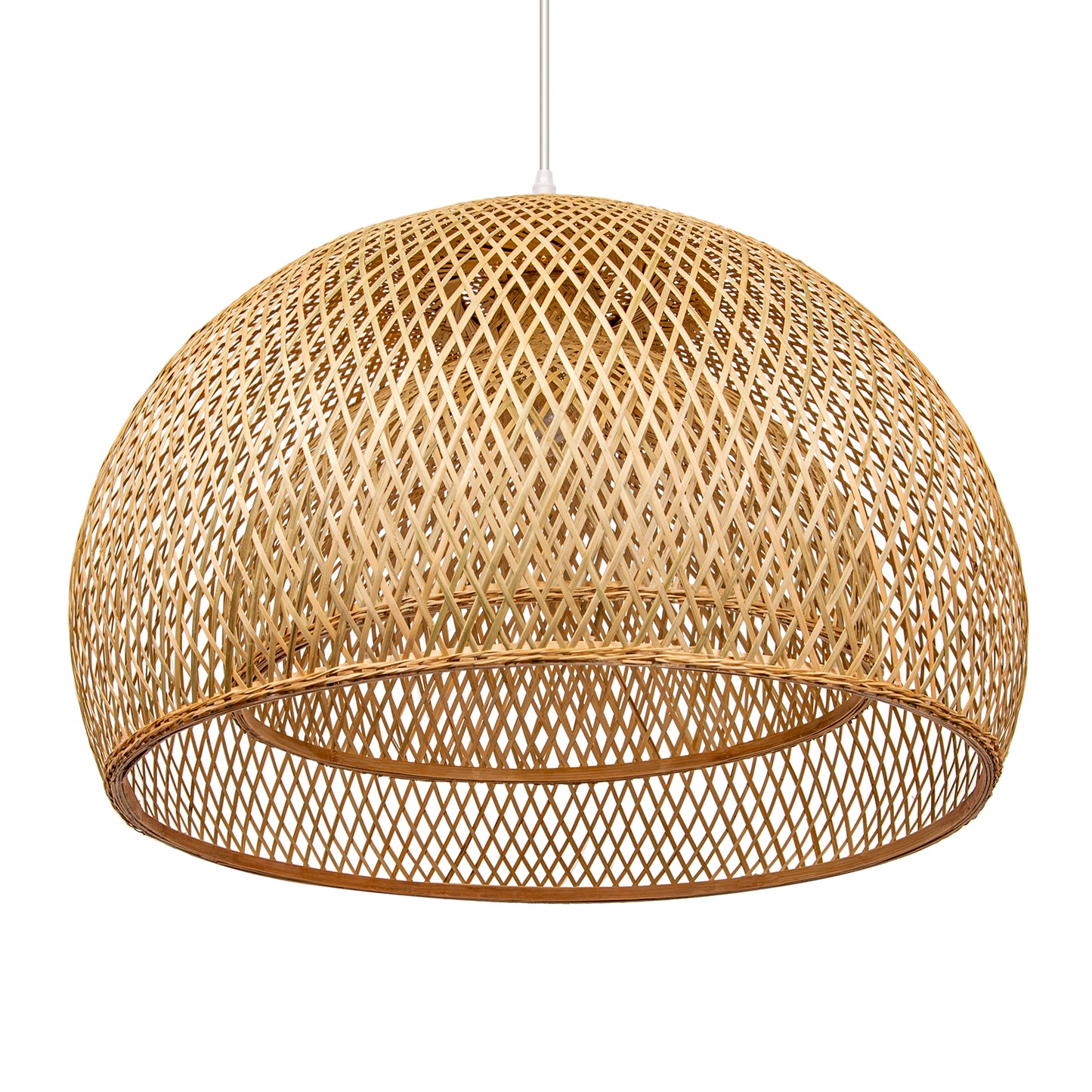 (M) ARTURESTHOME Bamboo Pendant Light 1 Light Hanging Chandelier Rattan Handmade Hanging Lights Fixture for Kitchen Island Living Room Bedroom