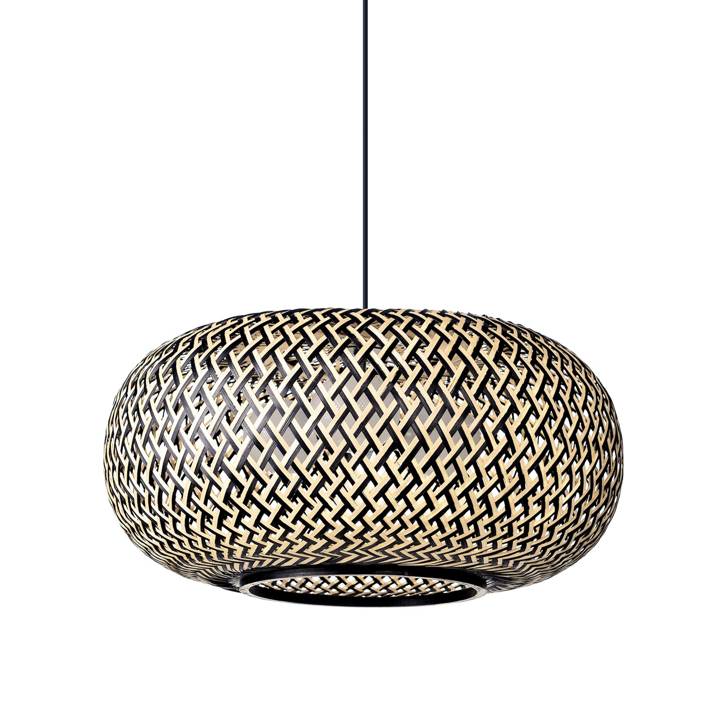 Chandelier Hanging Rustic Style Vintage Chandelier Hand Woven Rattan Bamboo Sinai, Chandelier Room Light, 40cm